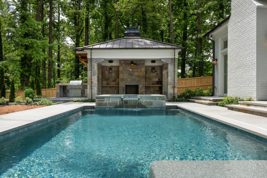 Pool with NPT StoneScapes Mini Pebbles finish, color Rubicon Bay