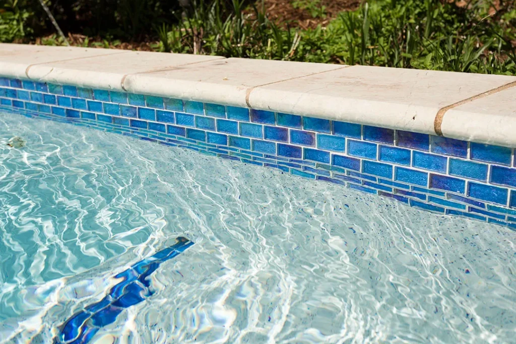 NPT Lightwaves waterline tile, color Aquamarine